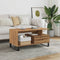 vidaXL - Salontafel - 90x49x45 - cm - bewerkt - hout - artisanaal - eikenkleurig