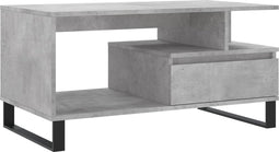vidaXL - Salontafel - 90x49x45 - cm - bewerkt - hout - betongrijs