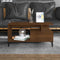 vidaXL - Salontafel - 90x49x45 - cm - bewerkt - hout - bruineiken