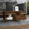 vidaXL - Salontafel - 90x49x45 - cm - bewerkt - hout - bruineiken