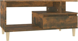 vidaXL - Salontafel - 90x49x45 - cm - bewerkt - hout - gerookt - eikenkleurig