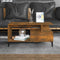 vidaXL - Salontafel - 90x49x45 - cm - bewerkt - hout - gerookt - eikenkleurig