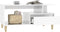 vidaXL - Salontafel - 90x49x45 - cm - bewerkt - hout - hoogglans - wit