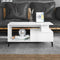 vidaXL - Salontafel - 90x49x45 - cm - bewerkt - hout - hoogglans - wit
