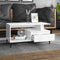 vidaXL - Salontafel - 90x49x45 - cm - bewerkt - hout - hoogglans - wit
