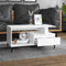 vidaXL - Salontafel - 90x49x45 - cm - bewerkt - hout - wit