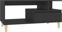 vidaXL - Salontafel - 90x49x45 - cm - bewerkt - hout - zwart