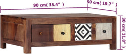 vidaXL - Salontafel - 90x50x30 - cm - massief - sheeshamhout