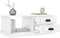 vidaXL - Salontafel - 90x50x35 - cm - bewerkt - hout - hoogglans - wit