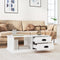 vidaXL - Salontafel - 90x50x35 - cm - bewerkt - hout - hoogglans - wit