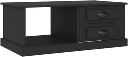 vidaXL - Salontafel - 90x50x35 - cm - bewerkt - hout - zwart