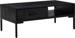 vidaXL - Salontafel - 90x50x35 - cm - massief - grenenhout - zwart