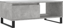 vidaXL - Salontafel - 90x50x36,5 - cm - bewerkt - hout - betongrijs