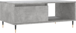 vidaXL - Salontafel - 90x50x36,5 - cm - bewerkt - hout - betongrijs