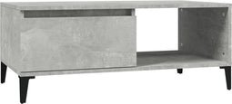 vidaXL - Salontafel - 90x50x36,5 - cm - bewerkt - hout - betongrijs