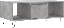 vidaXL - Salontafel - 90x50x36,5 - cm - bewerkt - hout - betongrijs