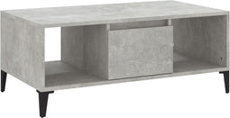 vidaXL - Salontafel - 90x50x36,5 - cm - bewerkt - hout - betongrijs