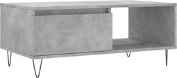 vidaXL - Salontafel - 90x50x36,5 - cm - bewerkt - hout - betongrijs