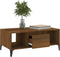 vidaXL - Salontafel - 90x50x36,5 - cm - bewerkt - hout - bruin - eikenkleur