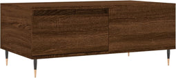 vidaXL - Salontafel - 90x50x36,5 - cm - bewerkt - hout - bruin - eikenkleur