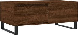 vidaXL - Salontafel - 90x50x36,5 - cm - bewerkt - hout - bruin - eikenkleur