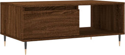 vidaXL - Salontafel - 90x50x36,5 - cm - bewerkt - hout - bruin - eikenkleur