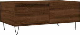 vidaXL - Salontafel - 90x50x36,5 - cm - bewerkt - hout - bruin - eikenkleur