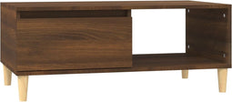 vidaXL - Salontafel - 90x50x36,5 - cm - bewerkt - hout - bruin - eikenkleur