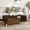 vidaXL - Salontafel - 90x50x36,5 - cm - bewerkt - hout - bruin - eikenkleur