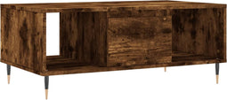 vidaXL - Salontafel - 90x50x36,5 - cm - bewerkt - hout - gerookt - eikenkleurig