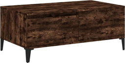 vidaXL - Salontafel - 90x50x36,5 - cm - bewerkt - hout - gerookt - eikenkleurig