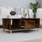 vidaXL - Salontafel - 90x50x36,5 - cm - bewerkt - hout - gerookt - eikenkleurig
