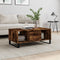 vidaXL - Salontafel - 90x50x36,5 - cm - bewerkt - hout - gerookt - eikenkleurig
