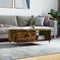 vidaXL - Salontafel - 90x50x36,5 - cm - bewerkt - hout - gerookt - eikenkleurig