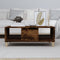 vidaXL - Salontafel - 90x50x36,5 - cm - bewerkt - hout - gerookt - eikenkleurig