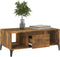 vidaXL - Salontafel - 90x50x36,5 - cm - bewerkt - hout - gerookt - eikenkleurig