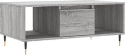 vidaXL - Salontafel - 90x50x36,5 - cm - bewerkt - hout - grijs - sonoma