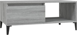 vidaXL - Salontafel - 90x50x36,5 - cm - bewerkt - hout - grijs - sonoma