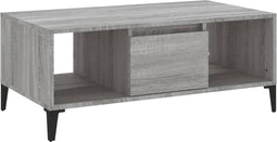 vidaXL - Salontafel - 90x50x36,5 - cm - bewerkt - hout - grijs - sonoma