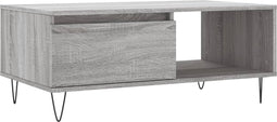 vidaXL - Salontafel - 90x50x36,5 - cm - bewerkt - hout - grijs - sonoma