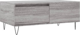vidaXL - Salontafel - 90x50x36,5 - cm - bewerkt - hout - grijs - sonoma