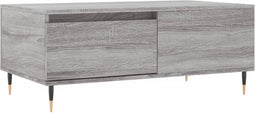 vidaXL - Salontafel - 90x50x36,5 - cm - bewerkt - hout - grijs - sonoma