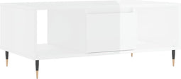 vidaXL - Salontafel - 90x50x36,5 - cm - bewerkt - hout - hoogglans - wit