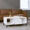 vidaXL - Salontafel - 90x50x36,5 - cm - bewerkt - hout - hoogglans - wit