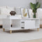 vidaXL - Salontafel - 90x50x36,5 - cm - bewerkt - hout - hoogglans - wit