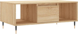 vidaXL - Salontafel - 90x50x36,5 - cm - bewerkt - hout - sonoma - eikenkleurig