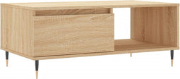 vidaXL - Salontafel - 90x50x36,5 - cm - bewerkt - hout - sonoma - eikenkleurig
