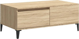 vidaXL - Salontafel - 90x50x36,5 - cm - bewerkt - hout - sonoma - eikenkleurig