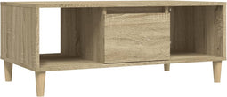 vidaXL - Salontafel - 90x50x36,5 - cm - bewerkt - hout - sonoma - eikenkleurig