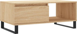 vidaXL - Salontafel - 90x50x36,5 - cm - bewerkt - hout - sonoma - eikenkleurig